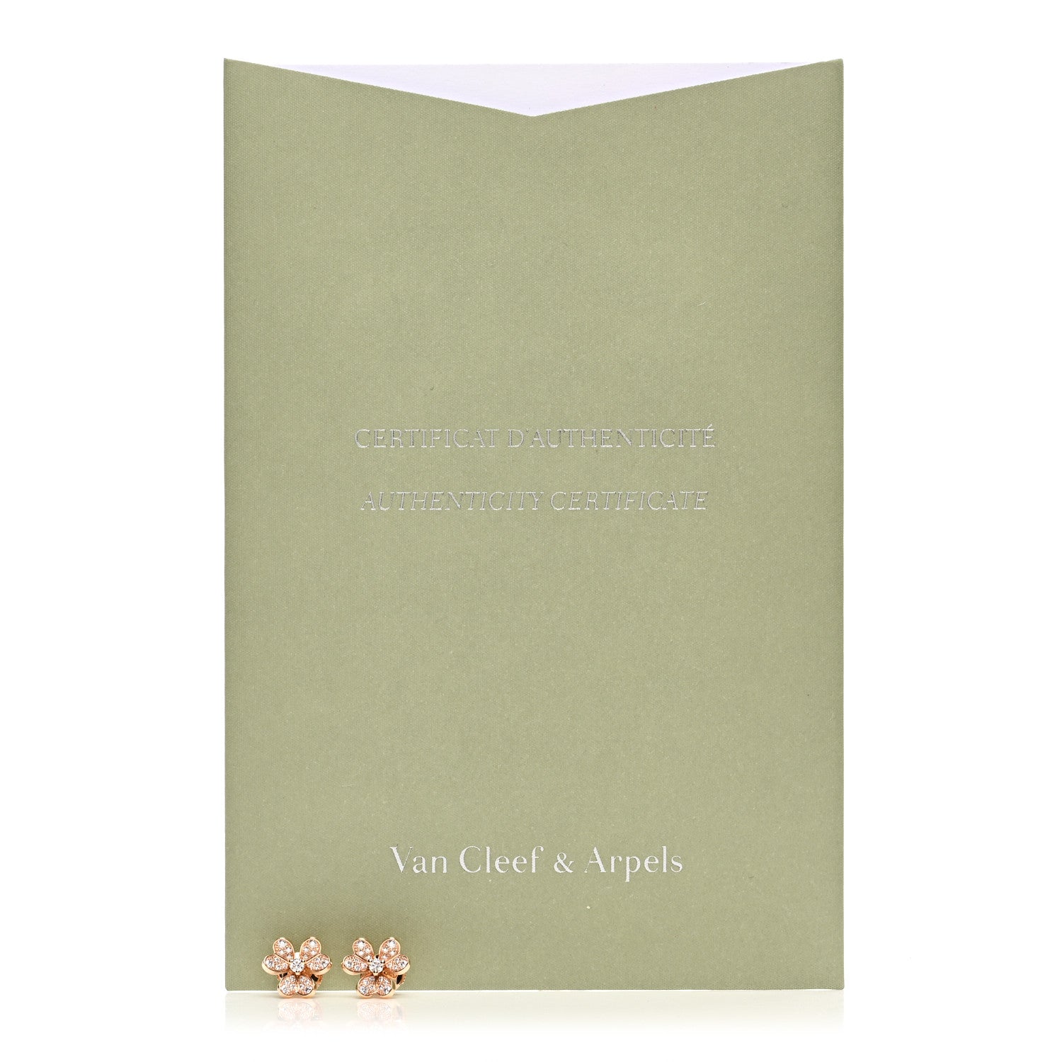 Van Cleef & Arpels 18K Rose Gold Diamond Mini Frivole Pave Earrings 5 of 5