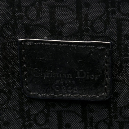 Christian Dior Satin Embroidered Floral Mini Saddle Pochette Bag Black 6 of 10