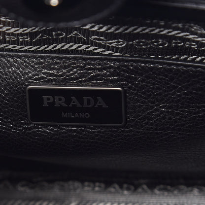 Prada Glace Calf Twin Pocket Tote Black 7 of 13