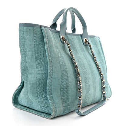 Chanel Mixed Fibers Striped Medium Deauville Tote Blue 3 of 10