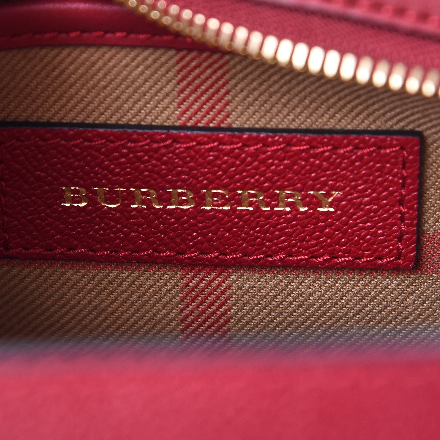 Burberry Soft Grain Calfskin Small Buckle Zip Bag Parade Red 6 of 12