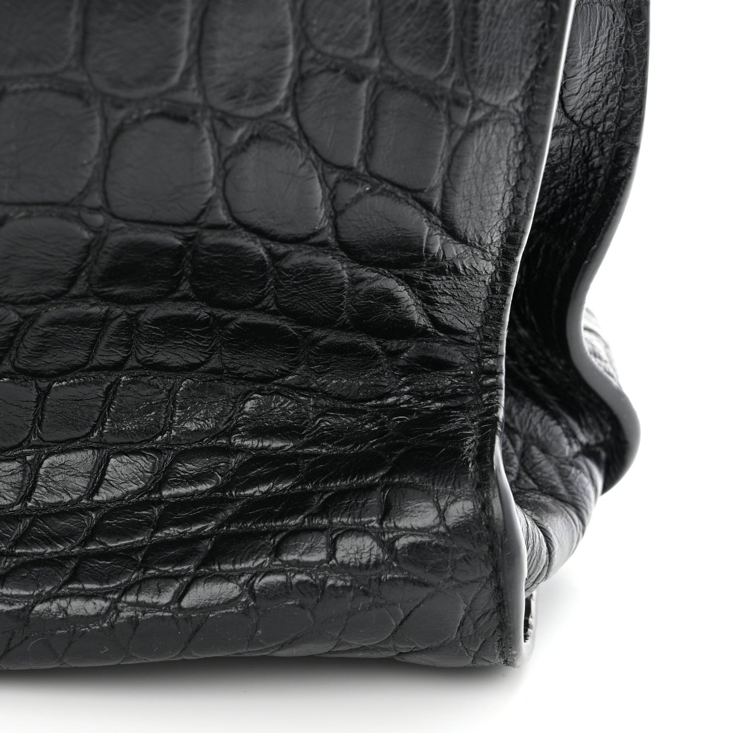 Saint Laurent SAINT LAURENT Calfskin Crocodile Embossed Large Thin Sac De Jour Black 13 of 17