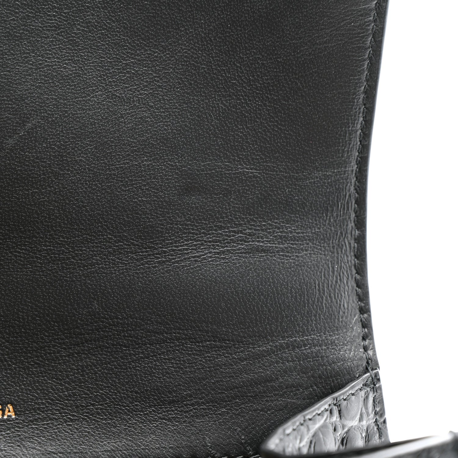 Balenciaga Shiny Calfskin Crocodile Embossed Small Hourglass Top Handle Bag Black 11 of 13