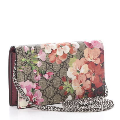 Gucci GG Supreme Monogram Blooms Chain Wallet Beige Multicolor Dry Rose 3 of 11