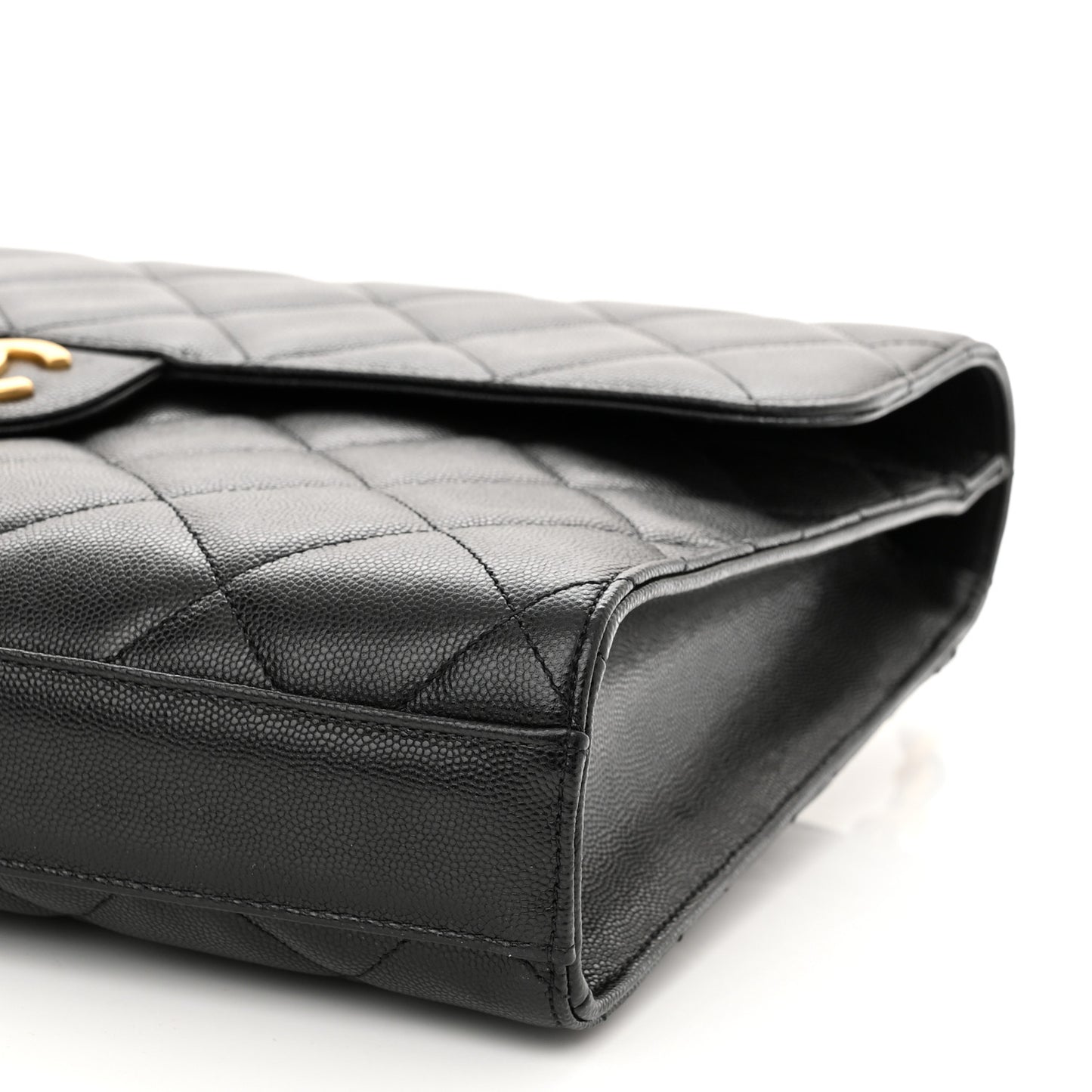 Caviar Quilted Carry Me Top Handle Flap Black