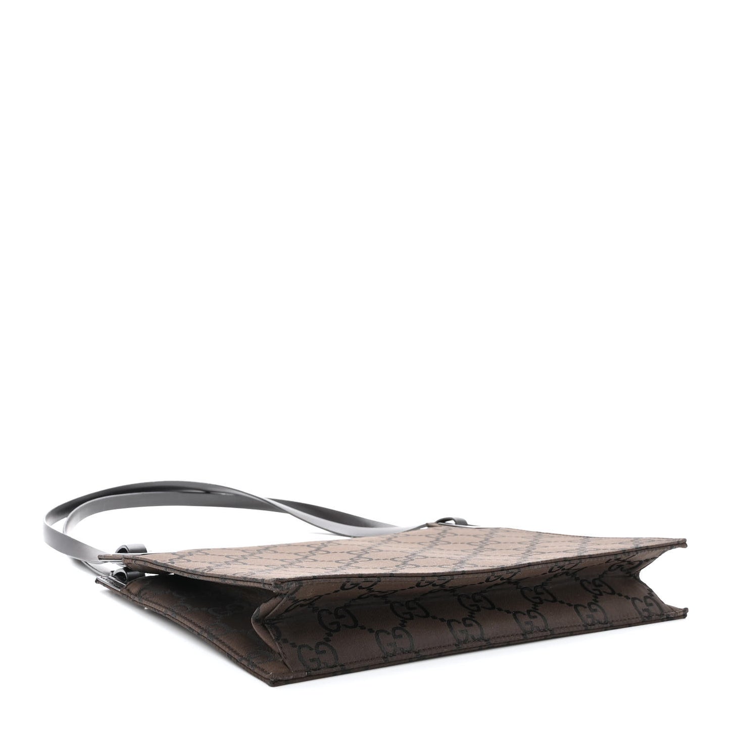 Nylon Monogram Flat Shoulder Bag Brown