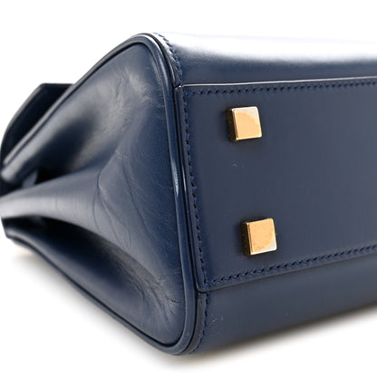 Saint Laurent Calfskin Le Fermoir Top Handle Bag Blue 8 of 9