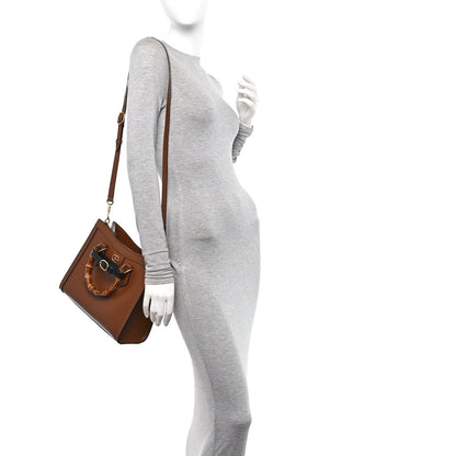 Gucci Textured Dollar Calfskin Web Small Diana Tote Bag Cuir Black 2 of 11