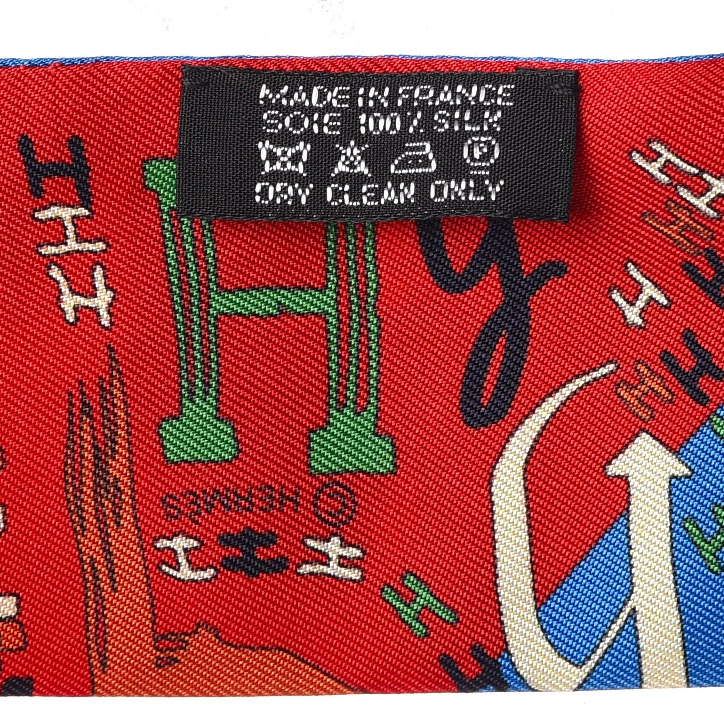 Silk 1001 H Twilly Scarf Rouge Bleu Vert