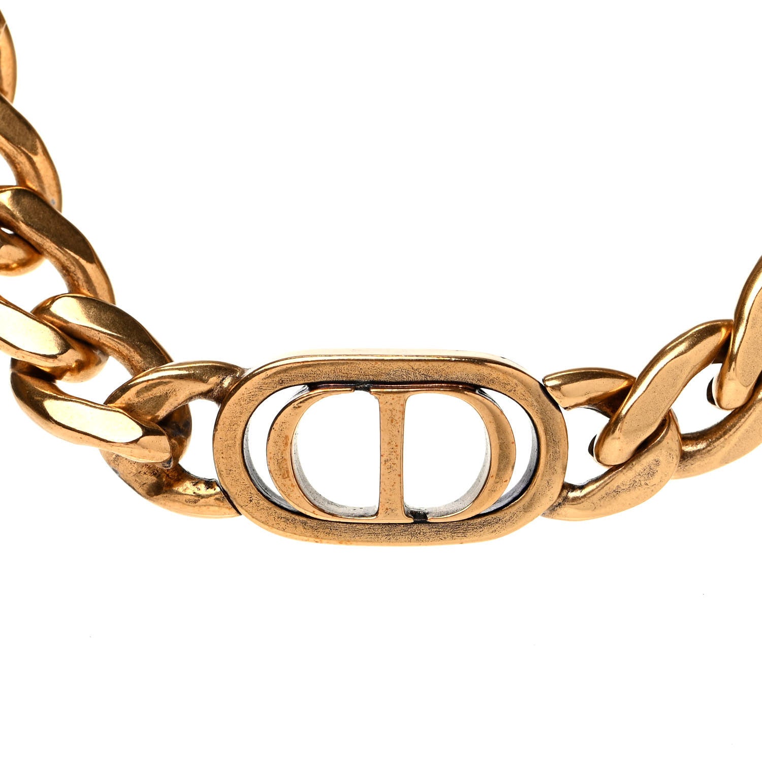 Christian Dior Metal CD Choker Necklace Gold 2 of 4