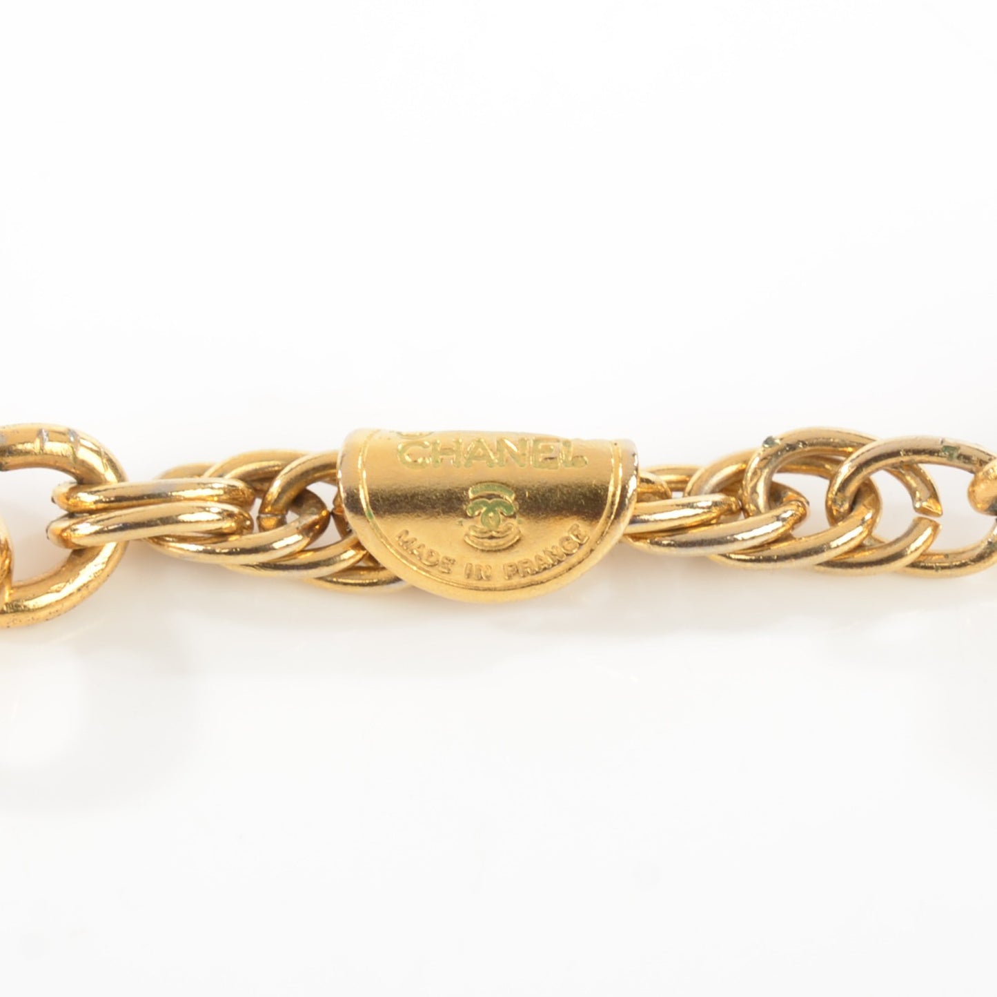 Crystal Hexagon CC Necklace Gold