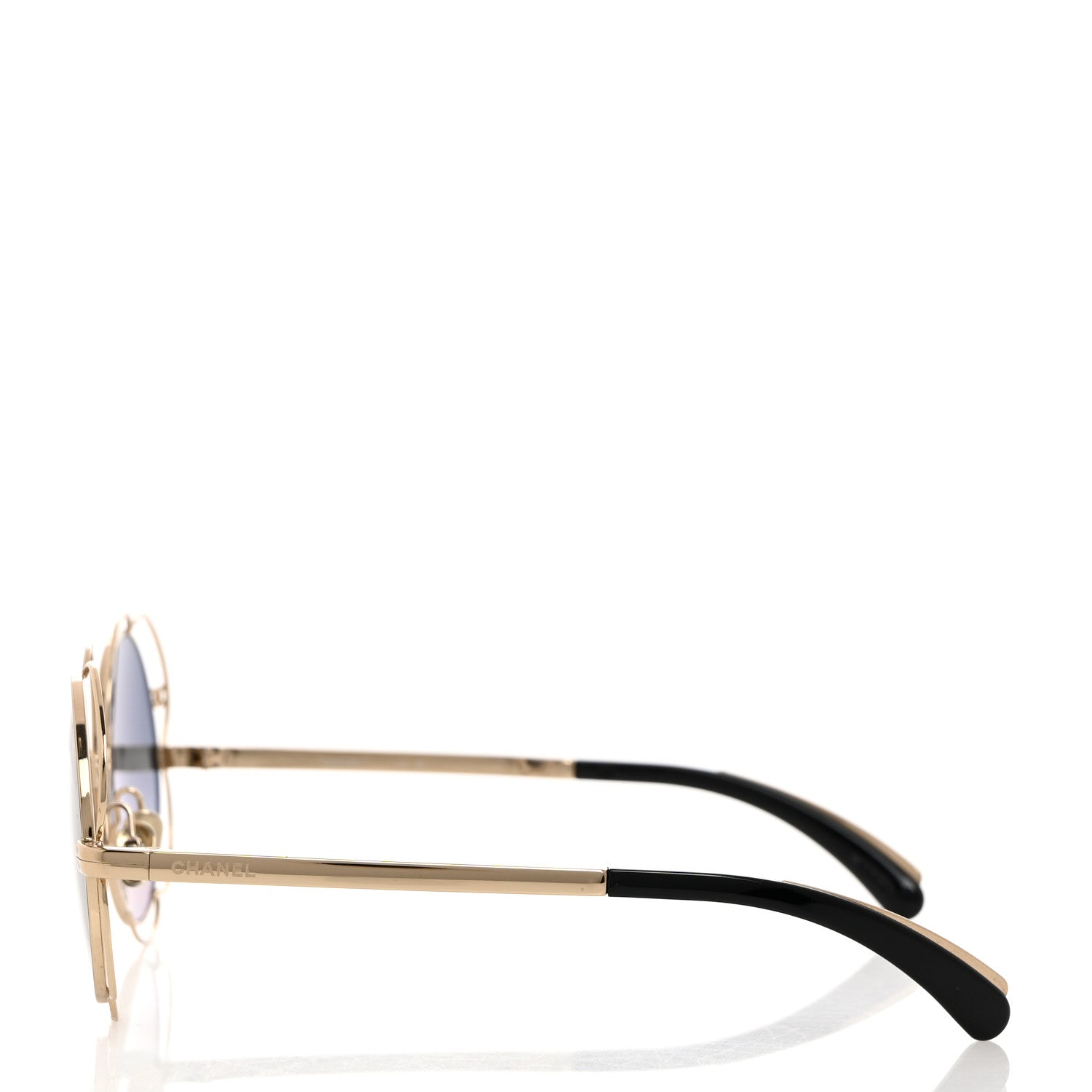 Chanel Metal Round Camellia Sunglasses 71573 Gold 3 of 7