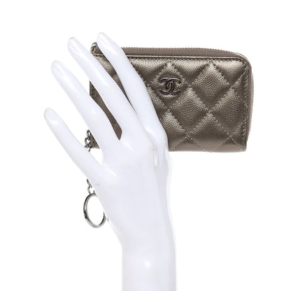 Chanel Metallic Caviar Quilted Key Holder Case Bronze 2 of 8