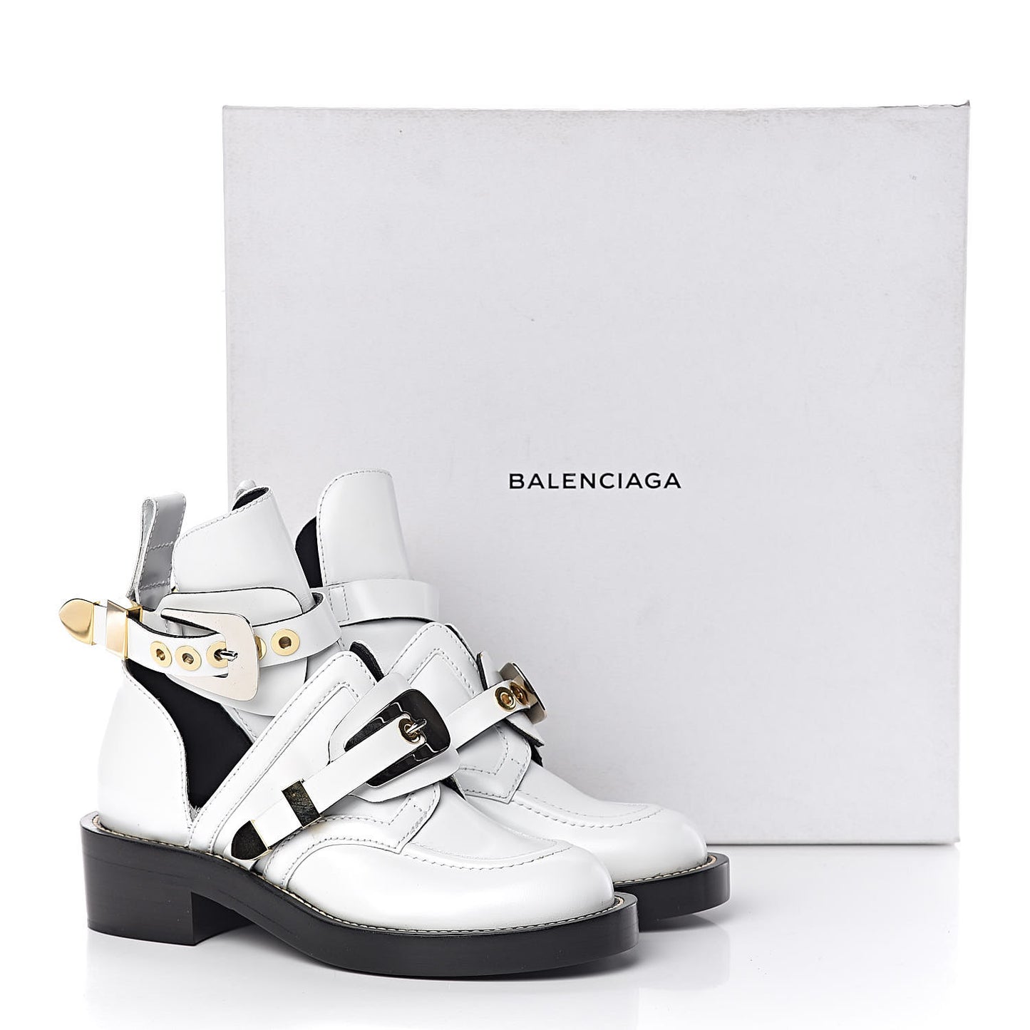 Brushed Calfskin Ceinture Ankle Boots 36.5 White
