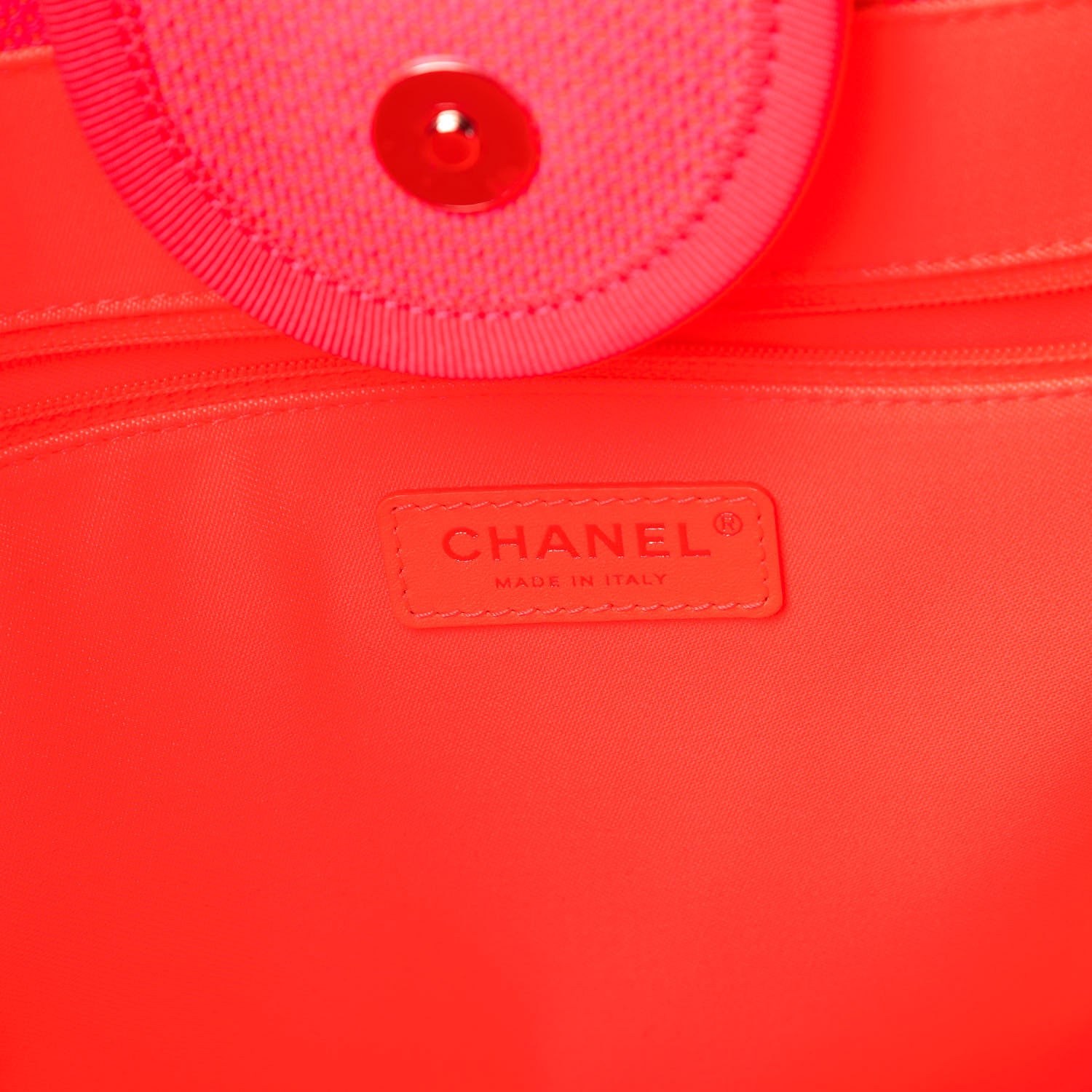 Chanel Mixed Fibers Calfskin Medium Deauville Tote Pink Orange 8 of 13