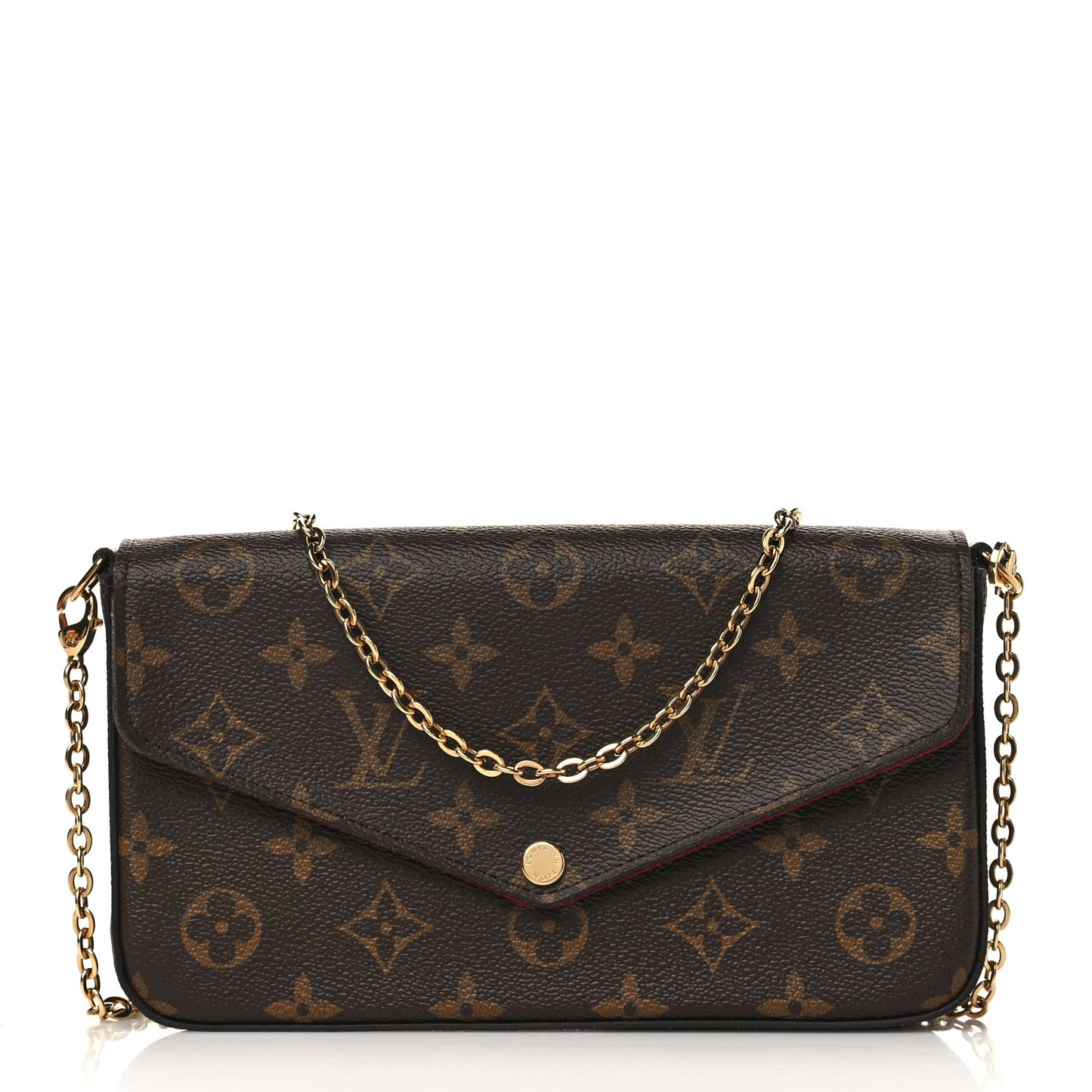 Monogram Pochette Felicie Chain Wallet Fuchsia