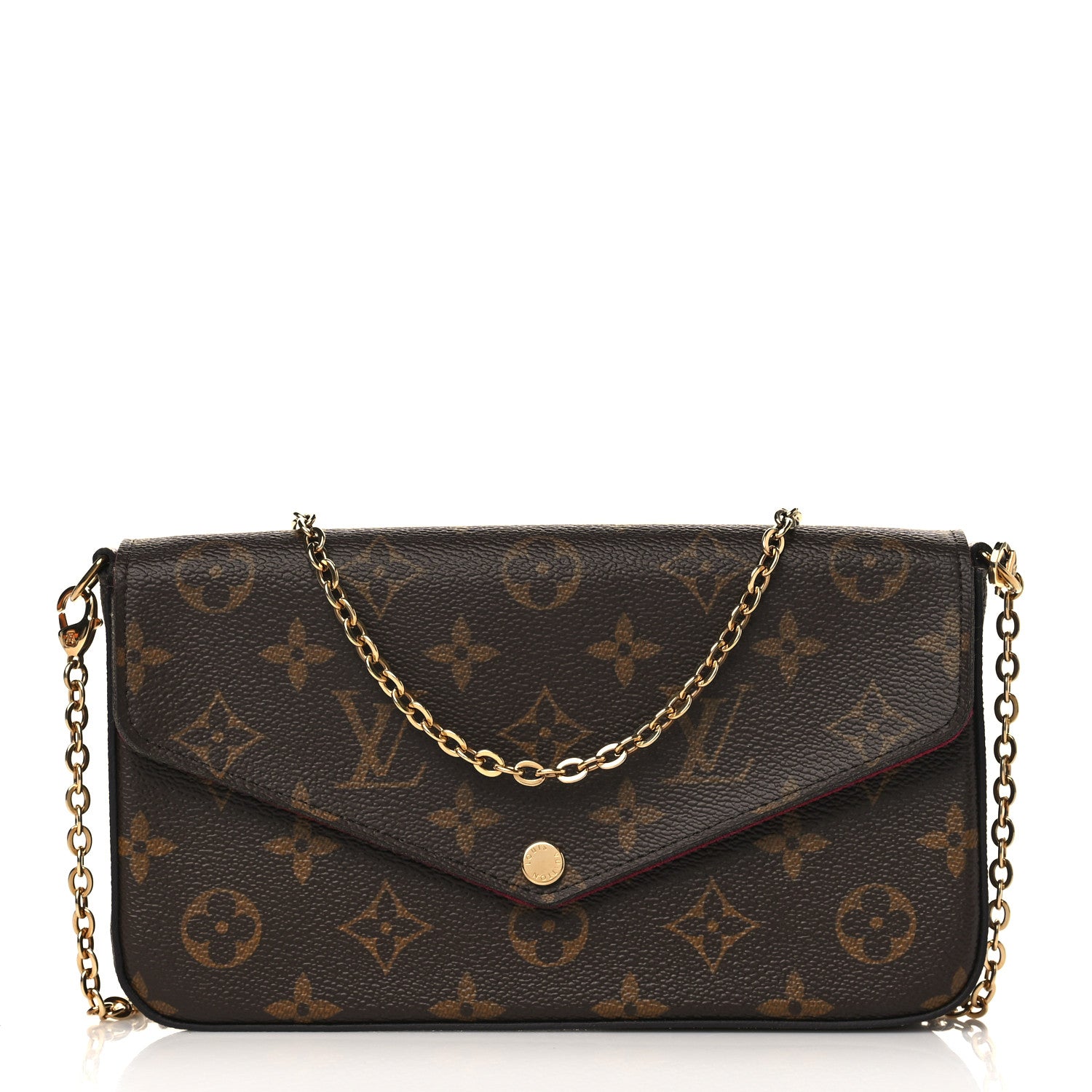 Louis Vuitton Monogram Pochette Felicie Chain Wallet Fuchsia 1 of 9