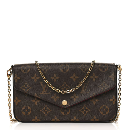 Louis Vuitton Monogram Pochette Felicie Chain Wallet Fuchsia 1 of 9