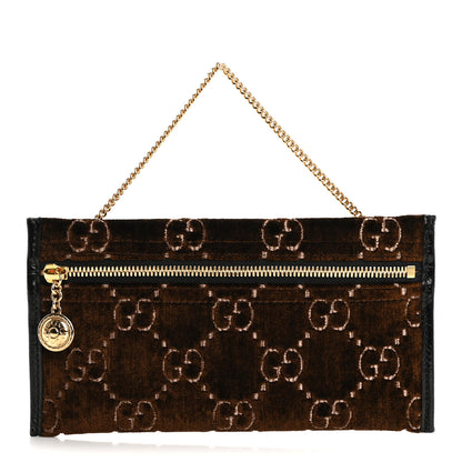 Gucci Velvet GG Monogram Rajah Brown Black 1 of 10