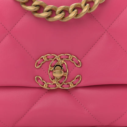 Chanel Lambskin Quilted Medium Chanel 19 Flap Dark Pink 8 of 11