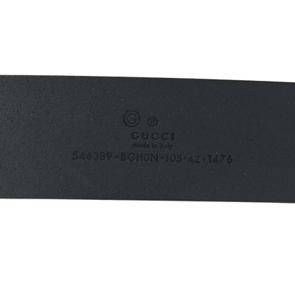 Gucci Selleria Calfskin Mens Interlocking G 37mm Belt 105 42 Black 3 of 7