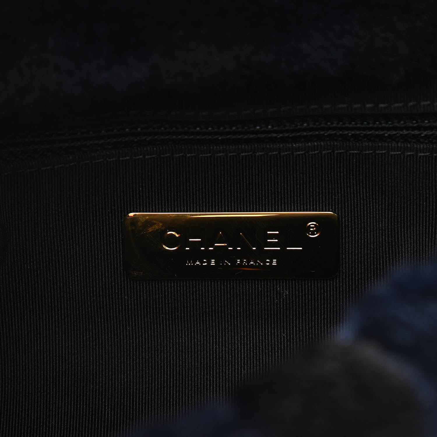 Chanel Shearling Striped Medium Chanel 19 Flap Blue Black 6 of 10