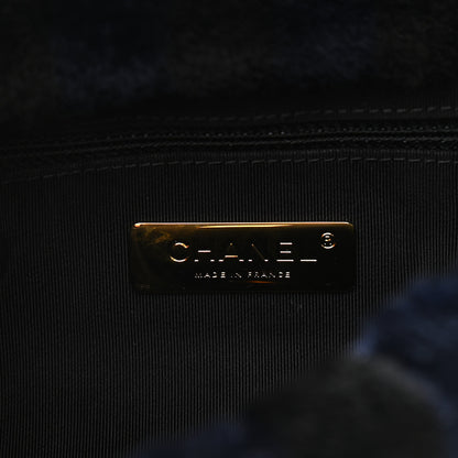 Chanel Shearling Striped Medium Chanel 19 Flap Blue Black 6 of 10