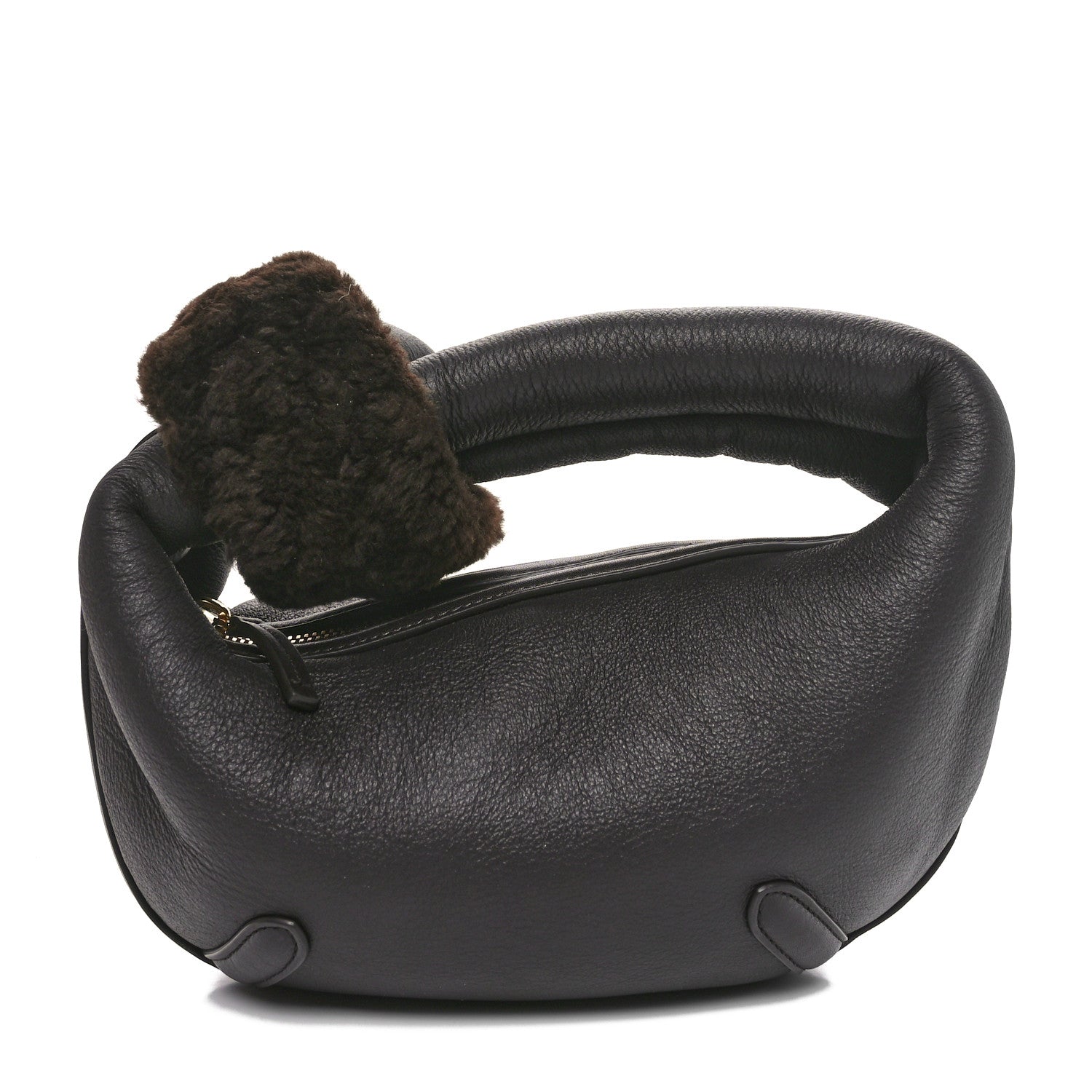 Bottega Veneta Calfskin Shearling Aviator Mini Jodie Dark Brown Fondant 1 of 9