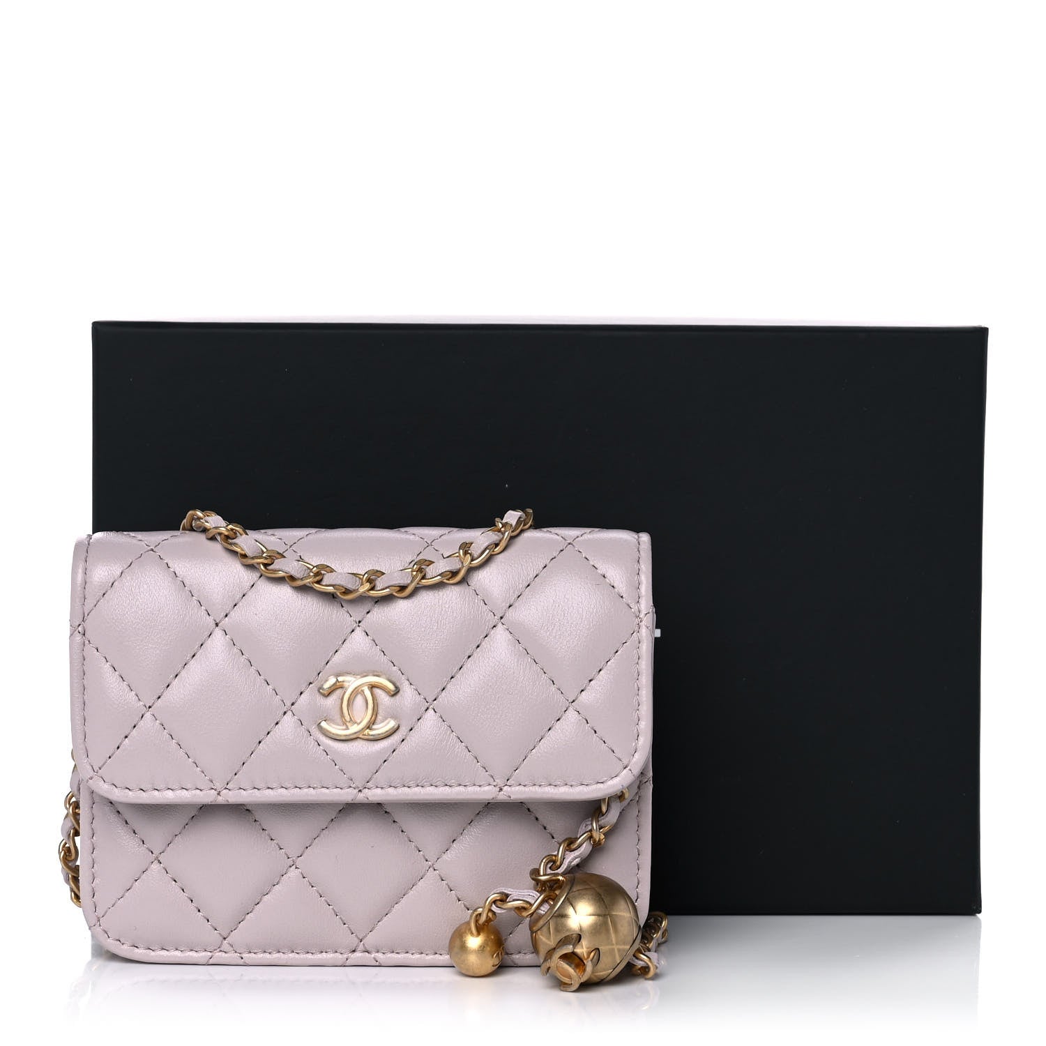 Chanel Lambskin Quilted Pearl Crush Clutch With Chain Light Purple 11 of 11