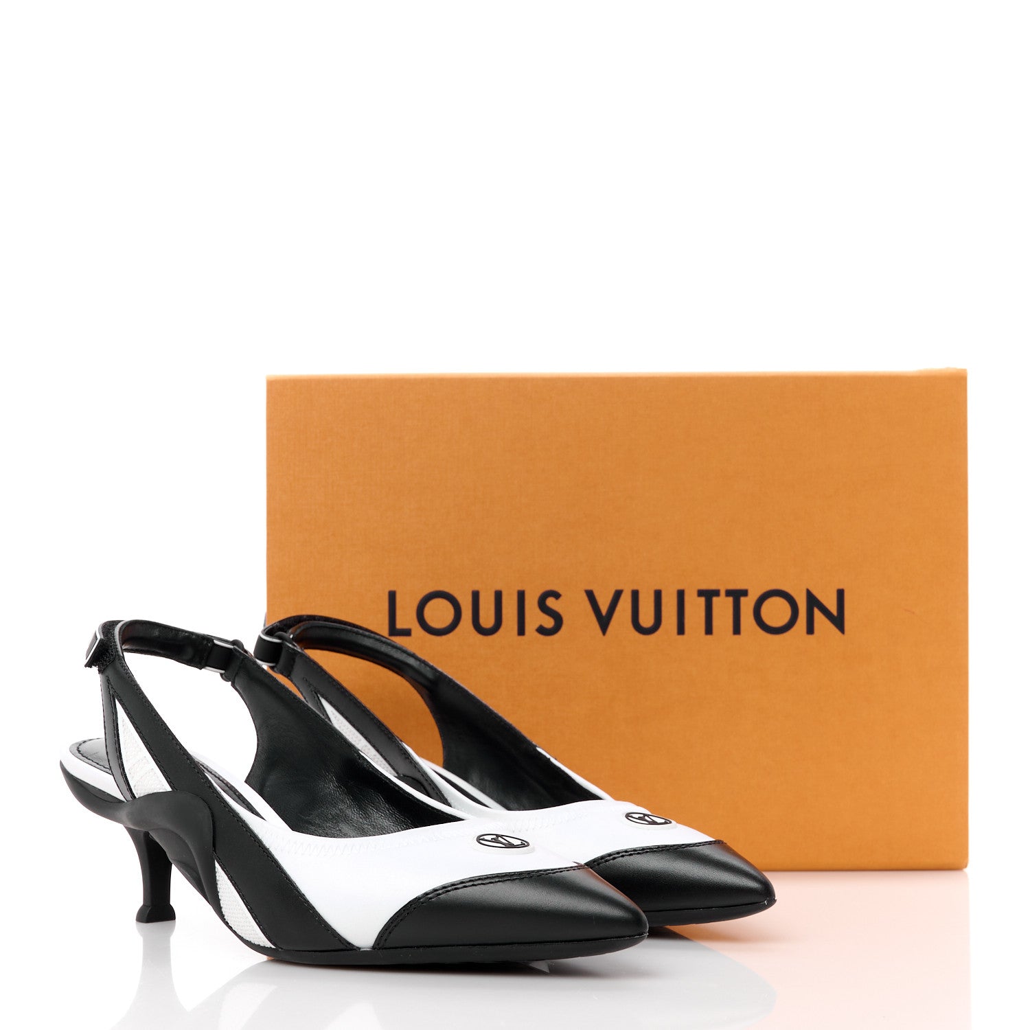 Louis Vuitton Calfskin Archlight Slingback Pumps 37 Black White 10 of 10