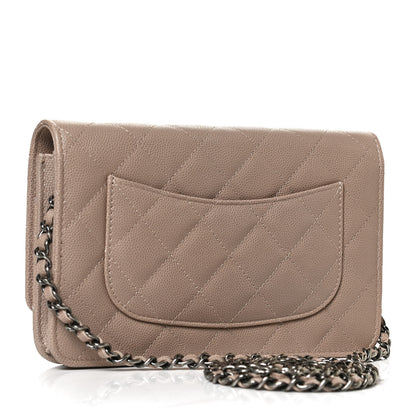 Chanel Caviar Quilted Wallet On Chain WOC Grey 2 of 10