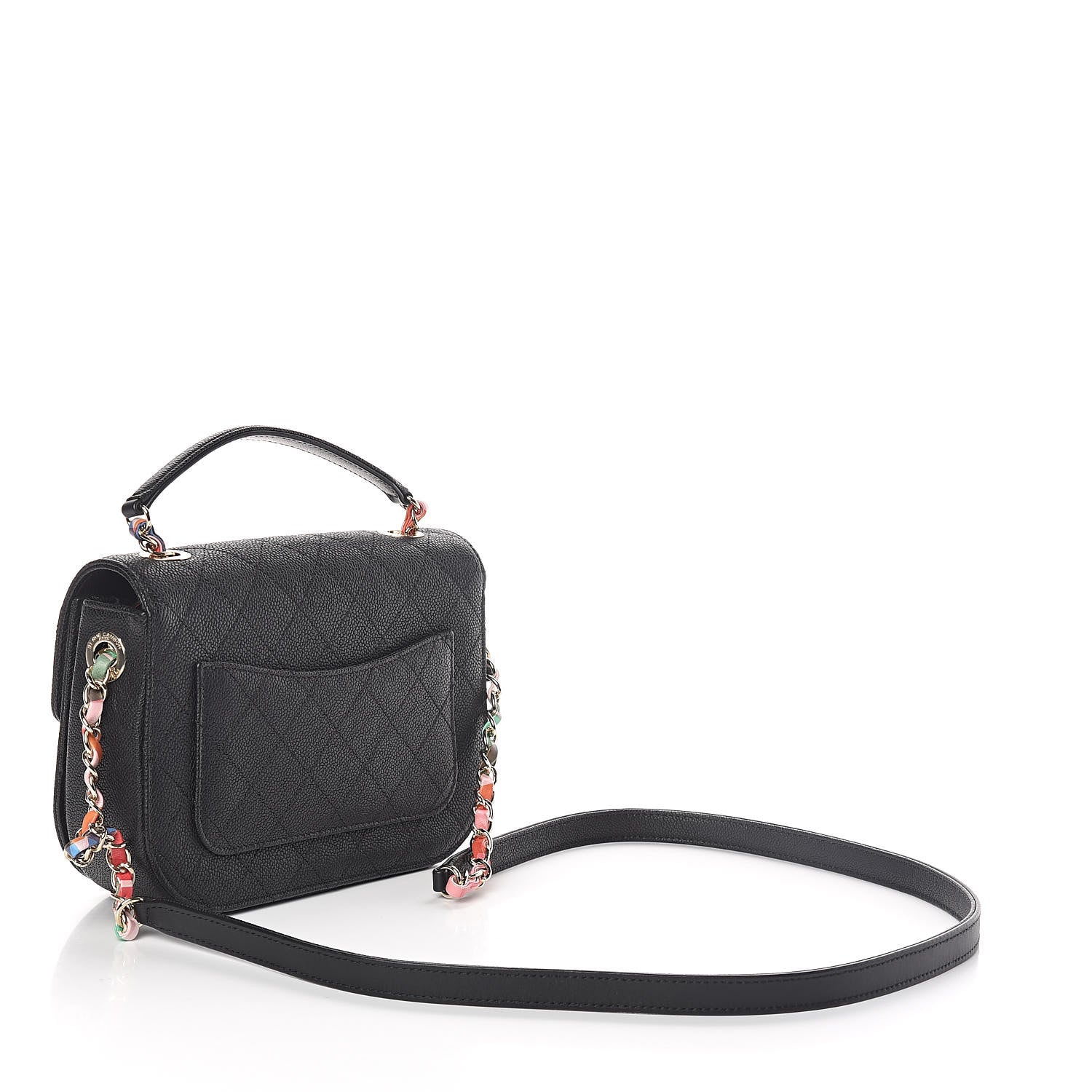 Chanel Caviar Quilted Thread Around Single Flap Black 3 of 9