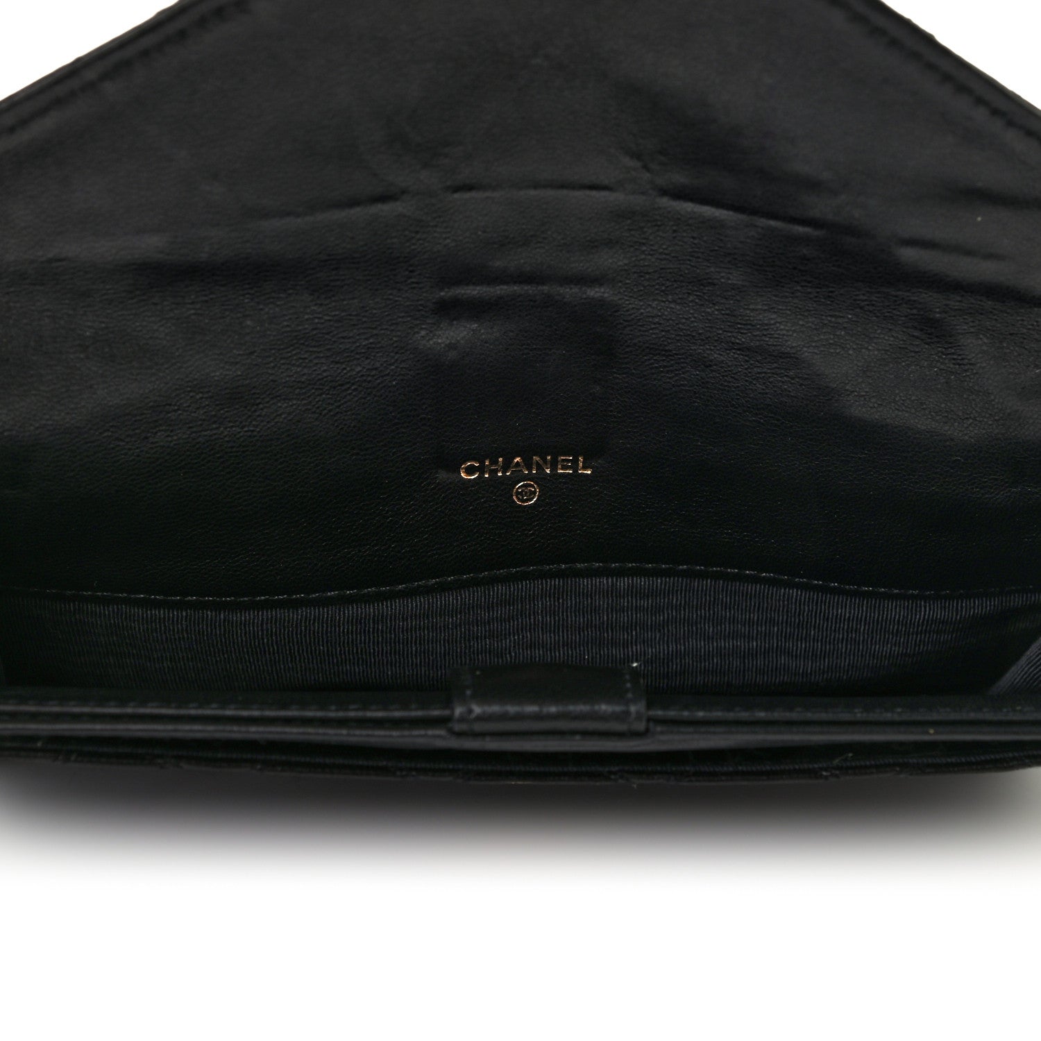 Chanel Lambskin Diamond Stitched Envelope Long Flap Wallet Black 5 of 7