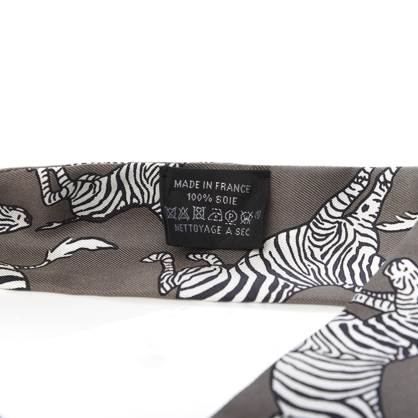 Silk Les Zebres Twilly Gris Taupe Black White