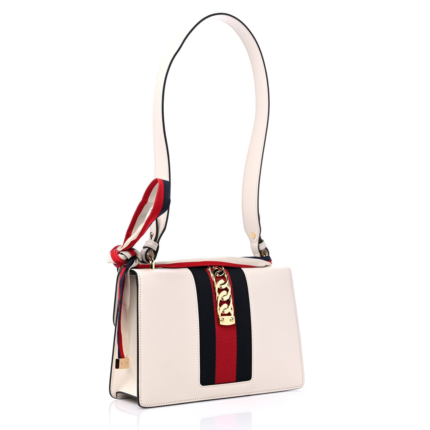 Calfskin Small Sylvie Shoulder Bag Off White