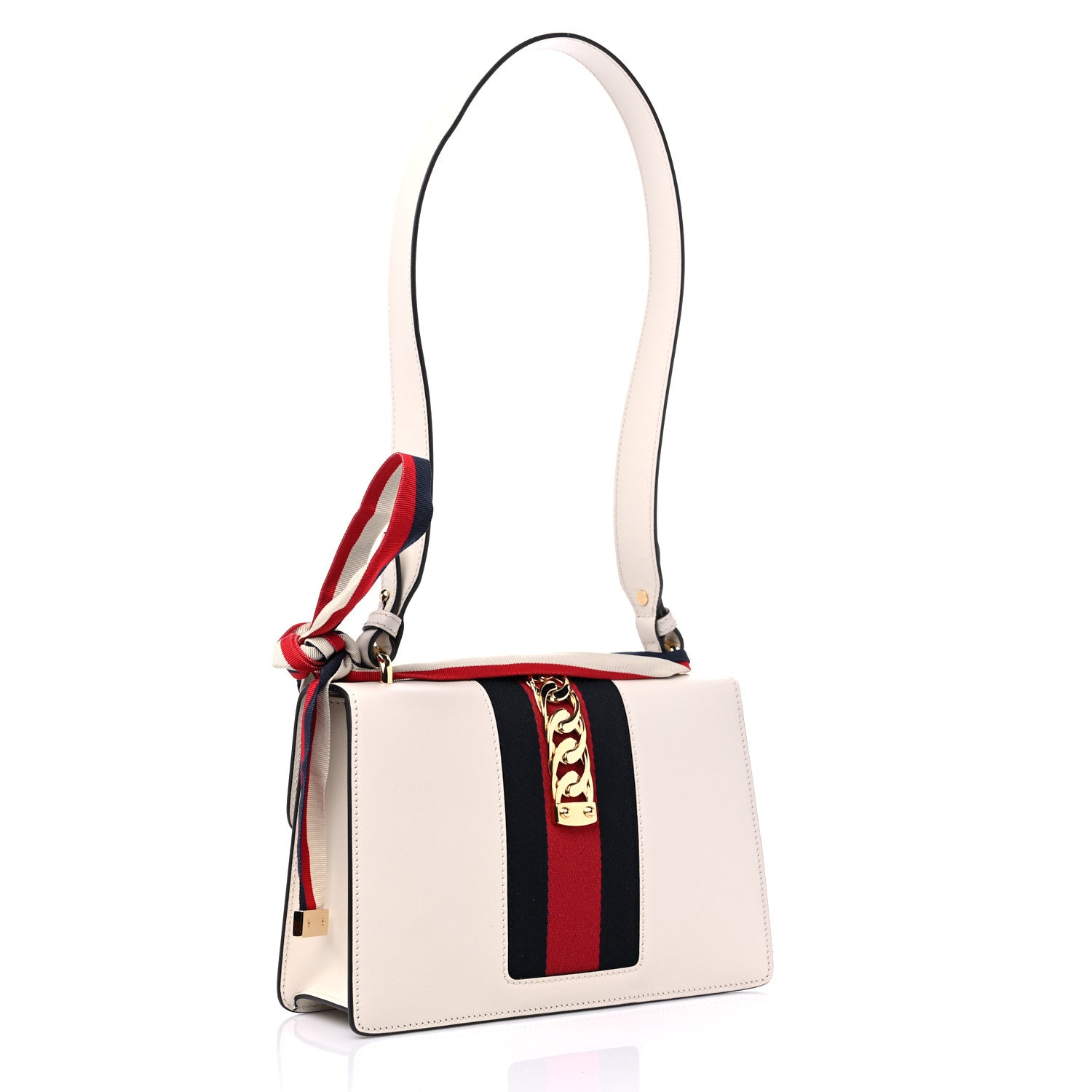Gucci Calfskin Small Sylvie Shoulder Bag Off White 2 of 10