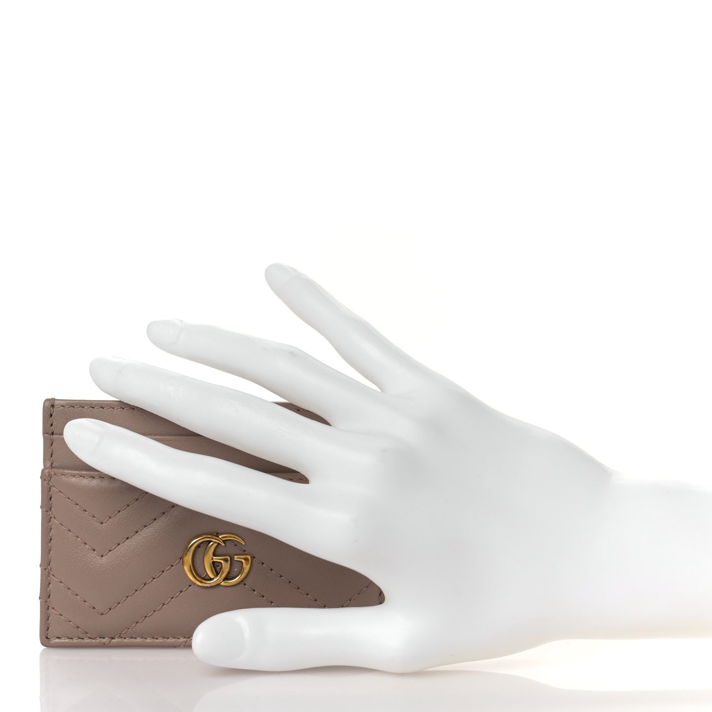 Calfskin Matelasse GG Marmont Card Holder Porcelain Rose