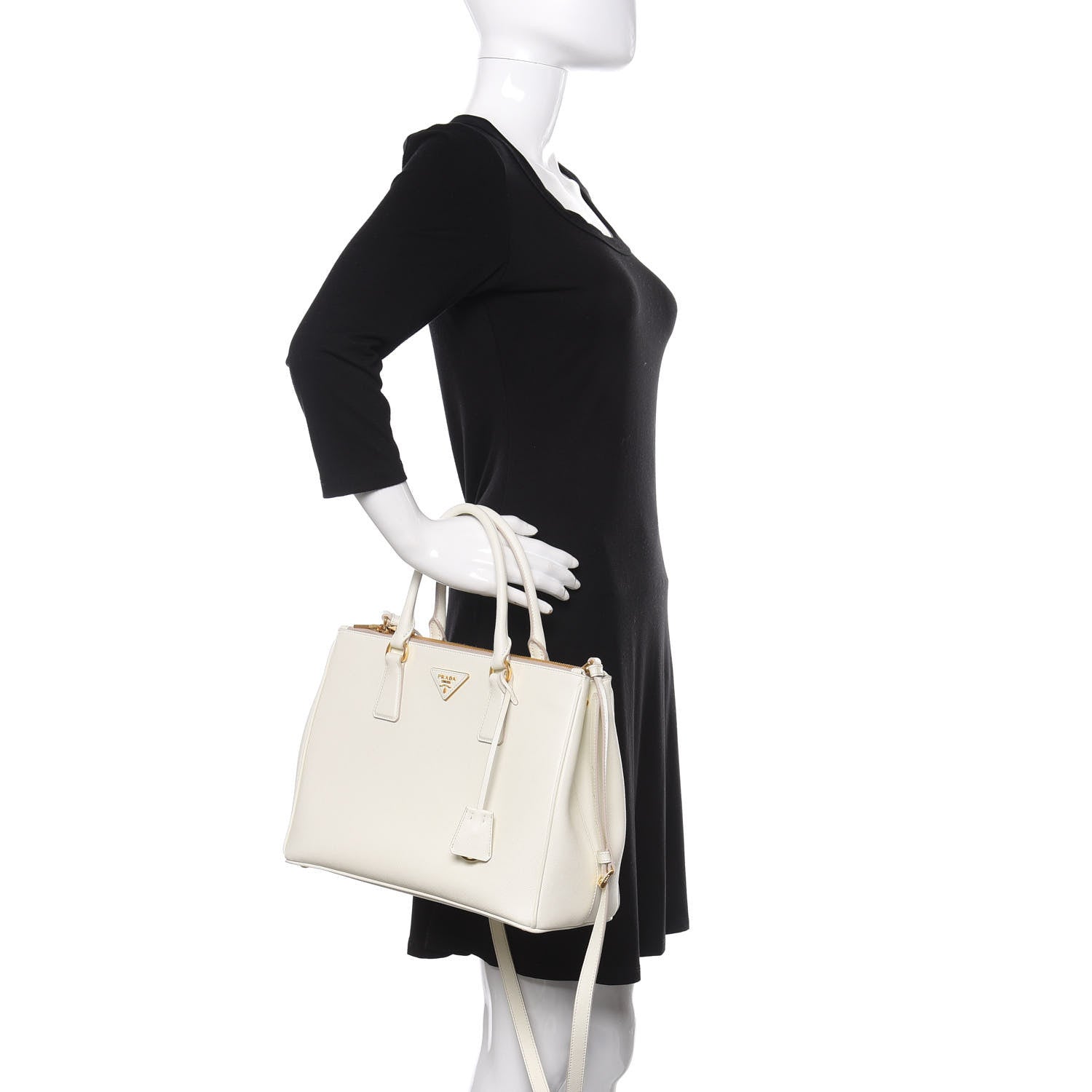 Prada Saffiano Lux Large Galleria Double Zip Tote White 3 of 12