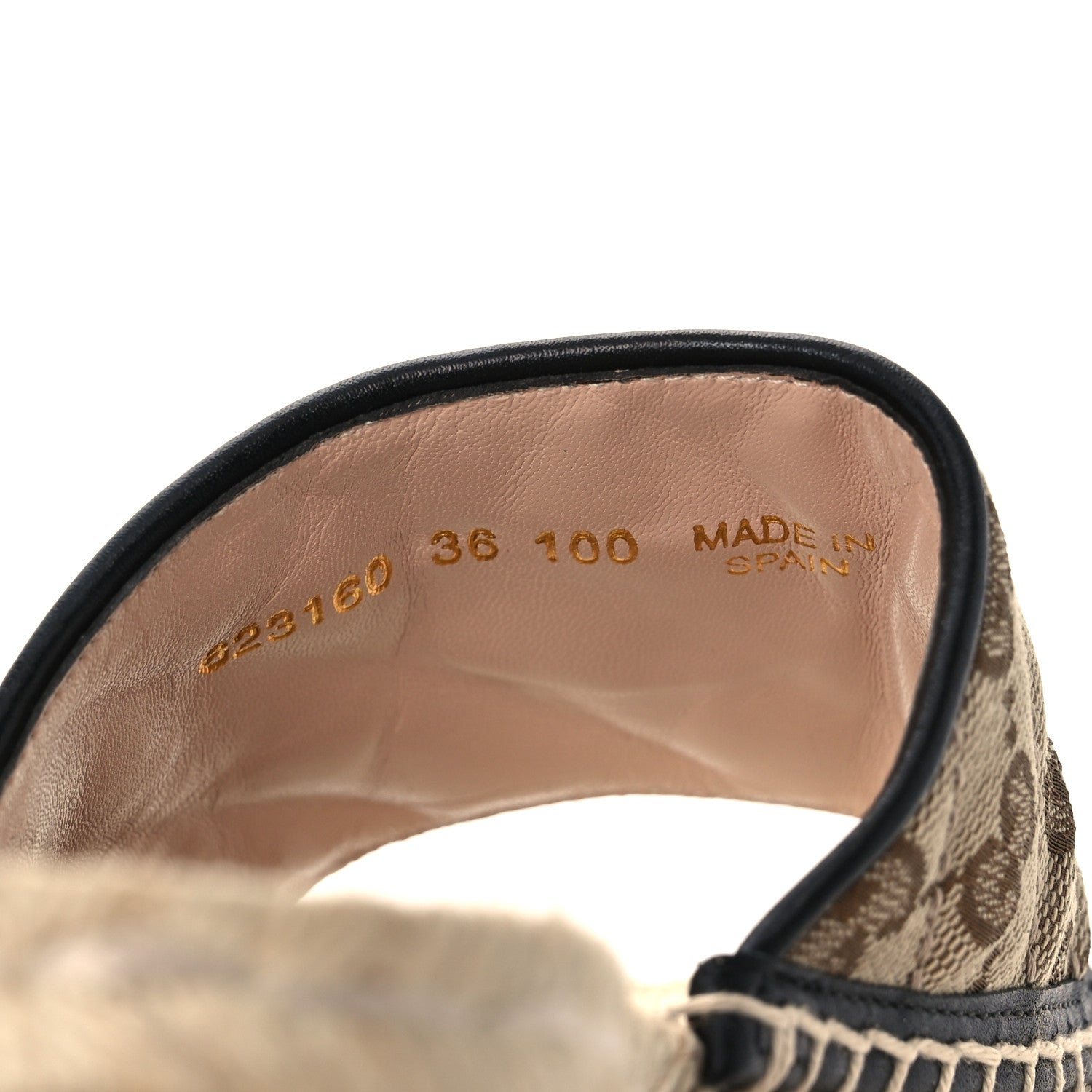 Gucci Monogram Matelasse Diagonal GG Marmont Platform Espadrille Slide Sandals 36 Beige Ebony Black 8 of 9