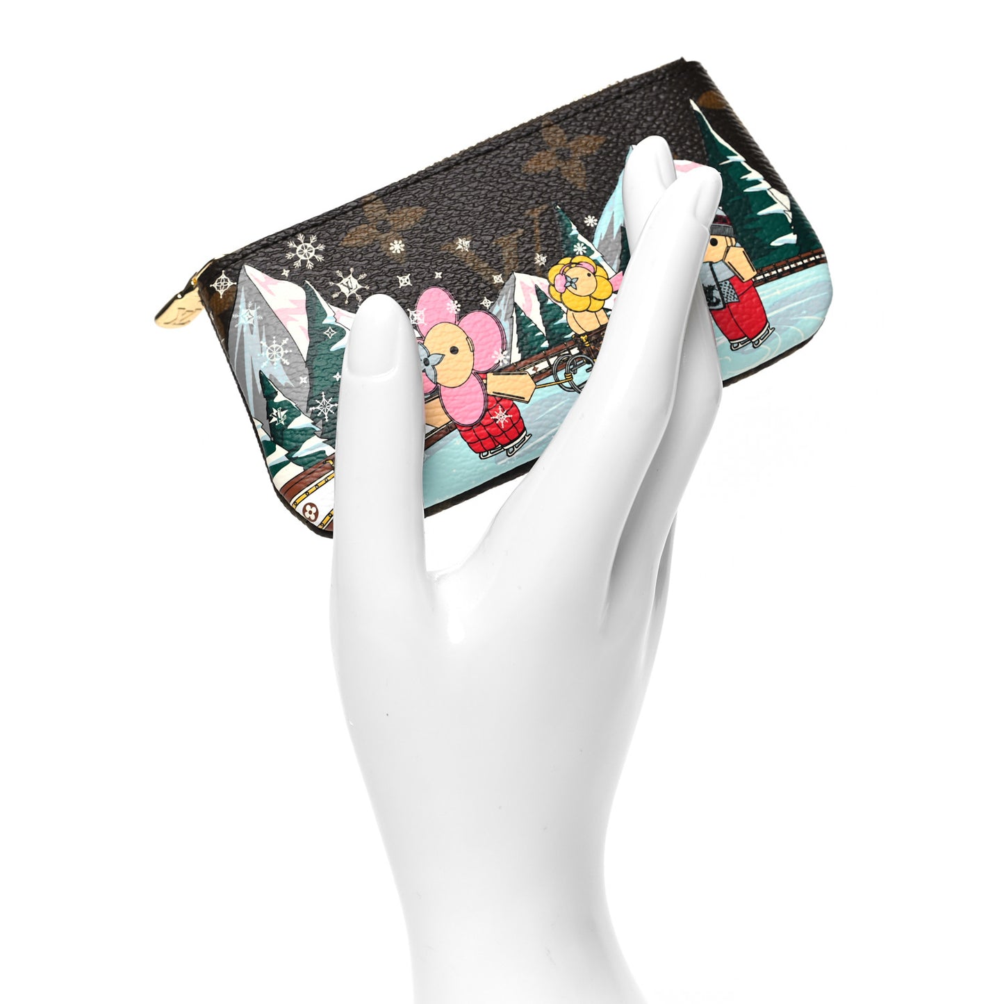 Monogram 2023 Christmas Animation Alpine Key Pouch Pink