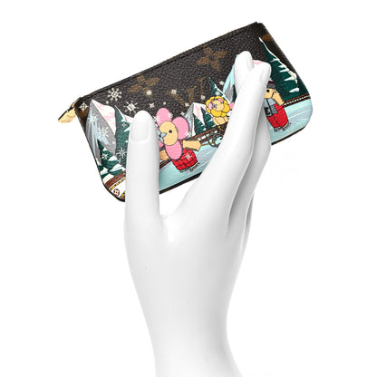 Louis Vuitton Monogram 2023 Christmas Animation Alpine Key Pouch Pink 2 of 8