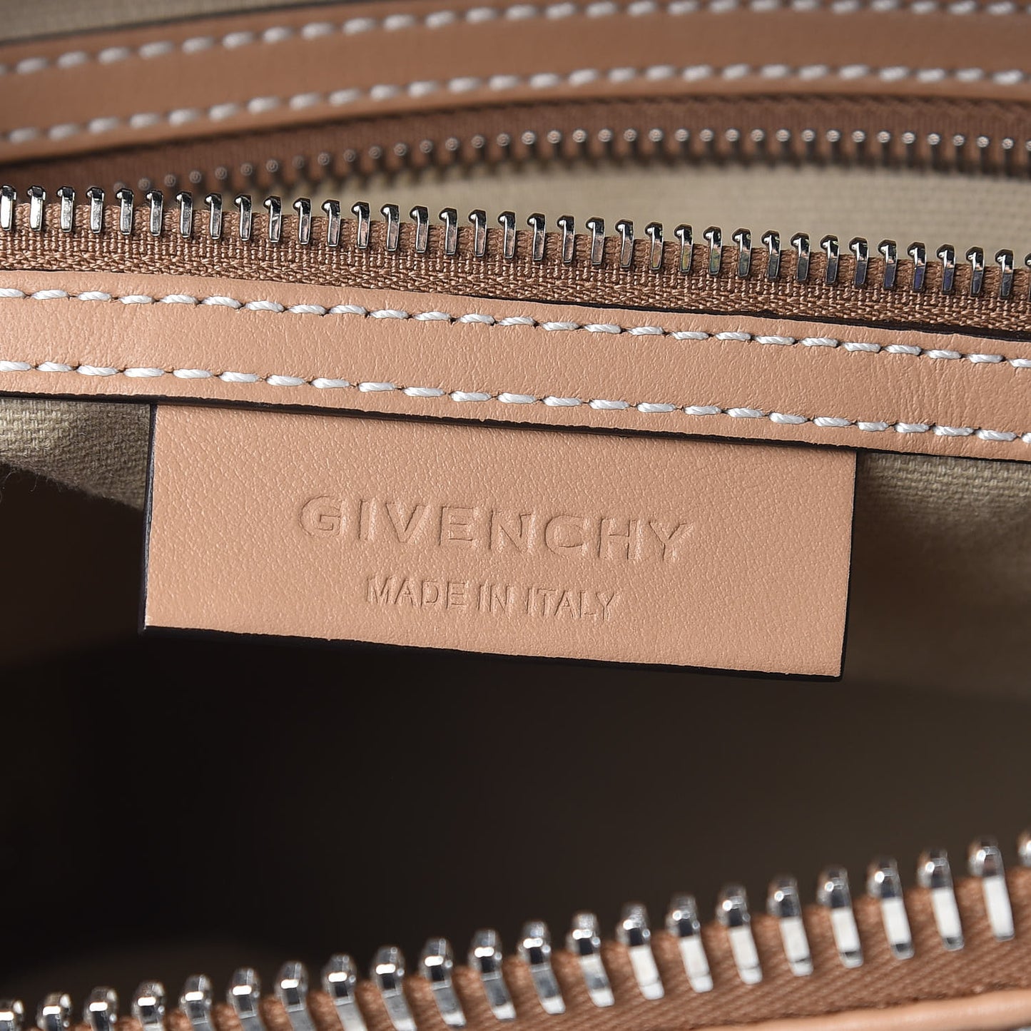 Calfskin Small Topstitch Bi-Color Antigona Beige Black