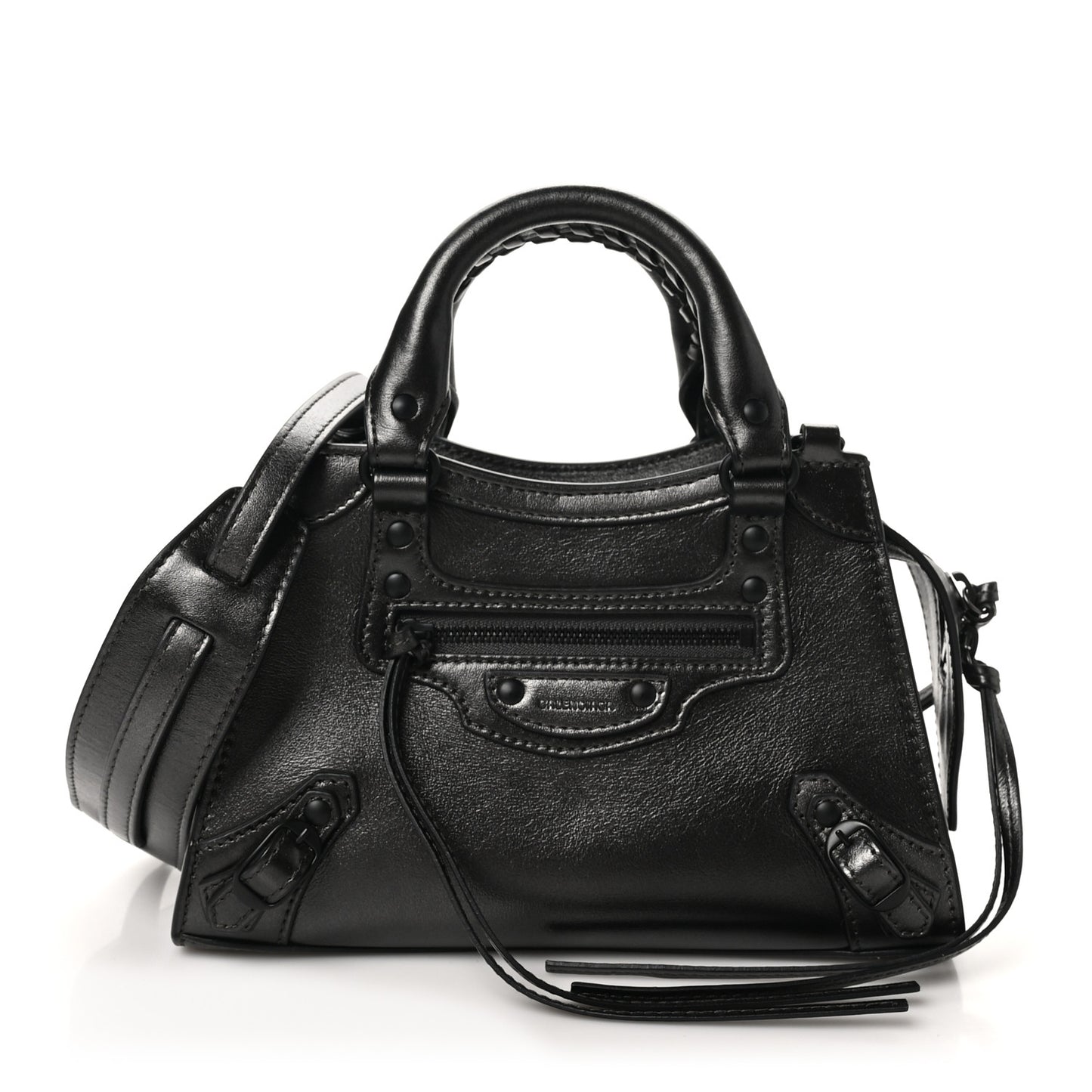 Smooth Calfskin Neo Classic Black Hardware Mini City Gunmetal