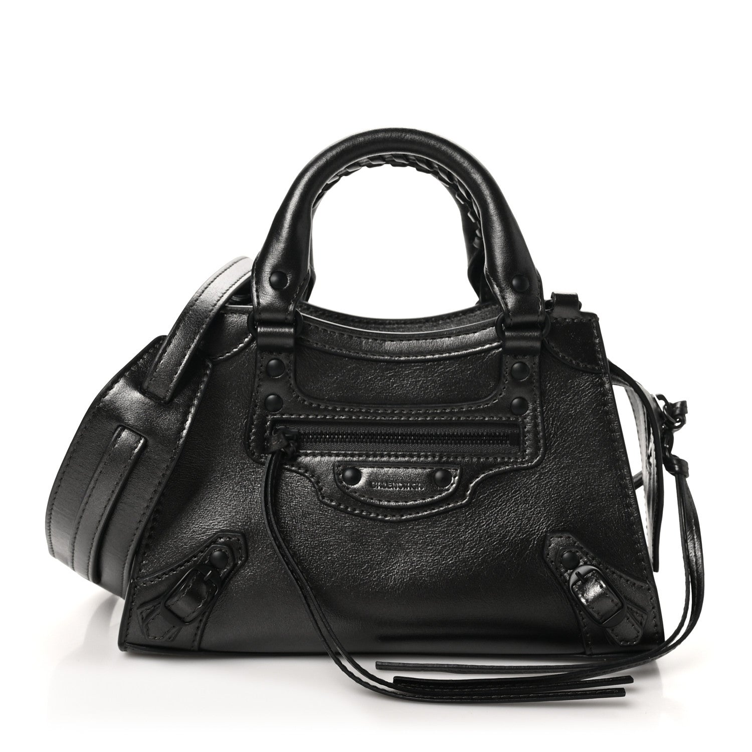 Balenciaga Smooth Calfskin Neo Classic Black Hardware Mini City Gunmetal 1 of 10