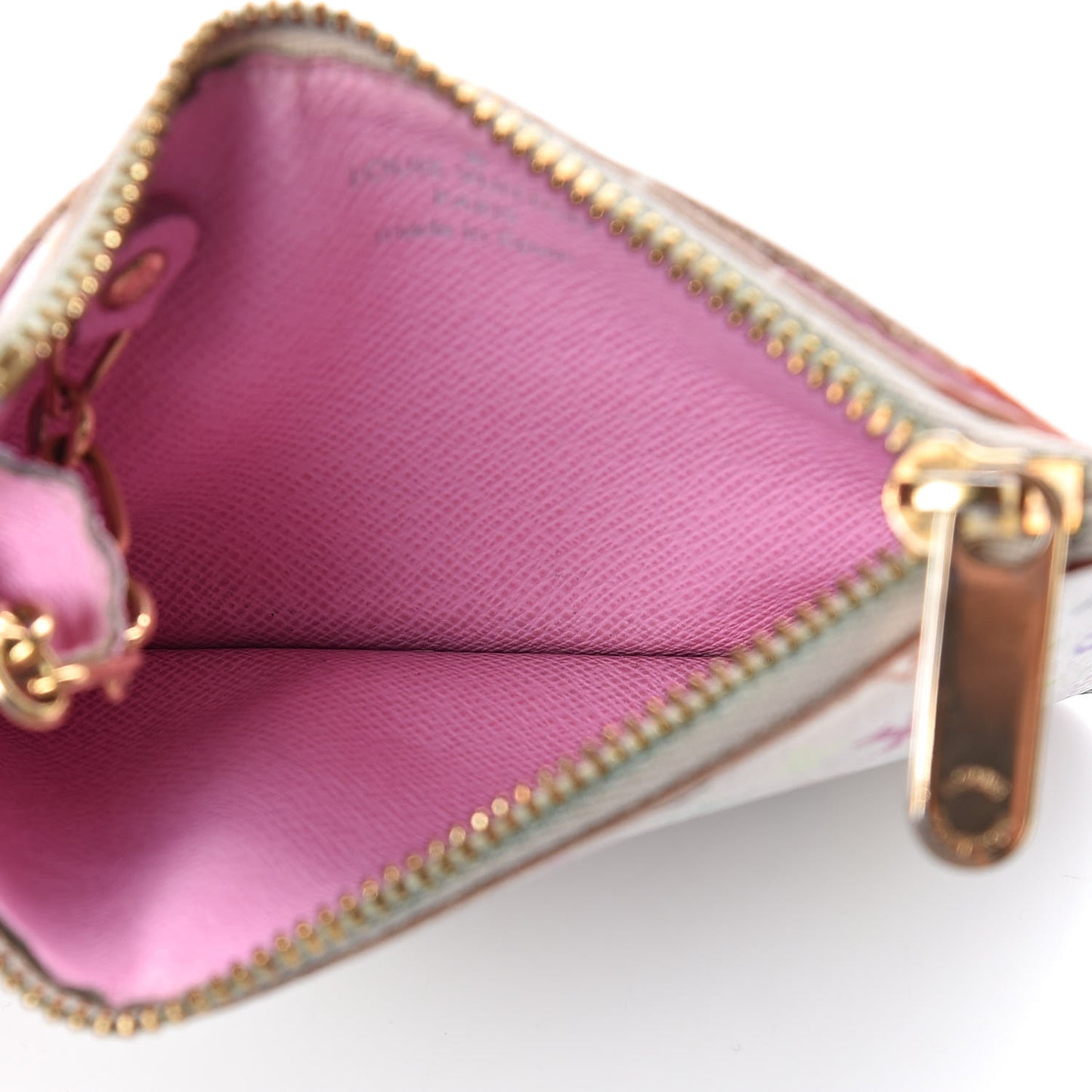 Monogram Multicolor Key Pouch White Litchi