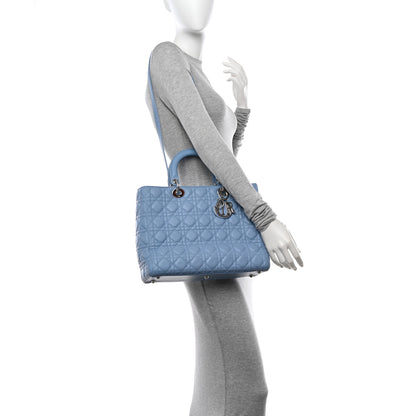 Christian Dior Lambskin Cannage Large Lady Dior Light Blue 3 of 11
