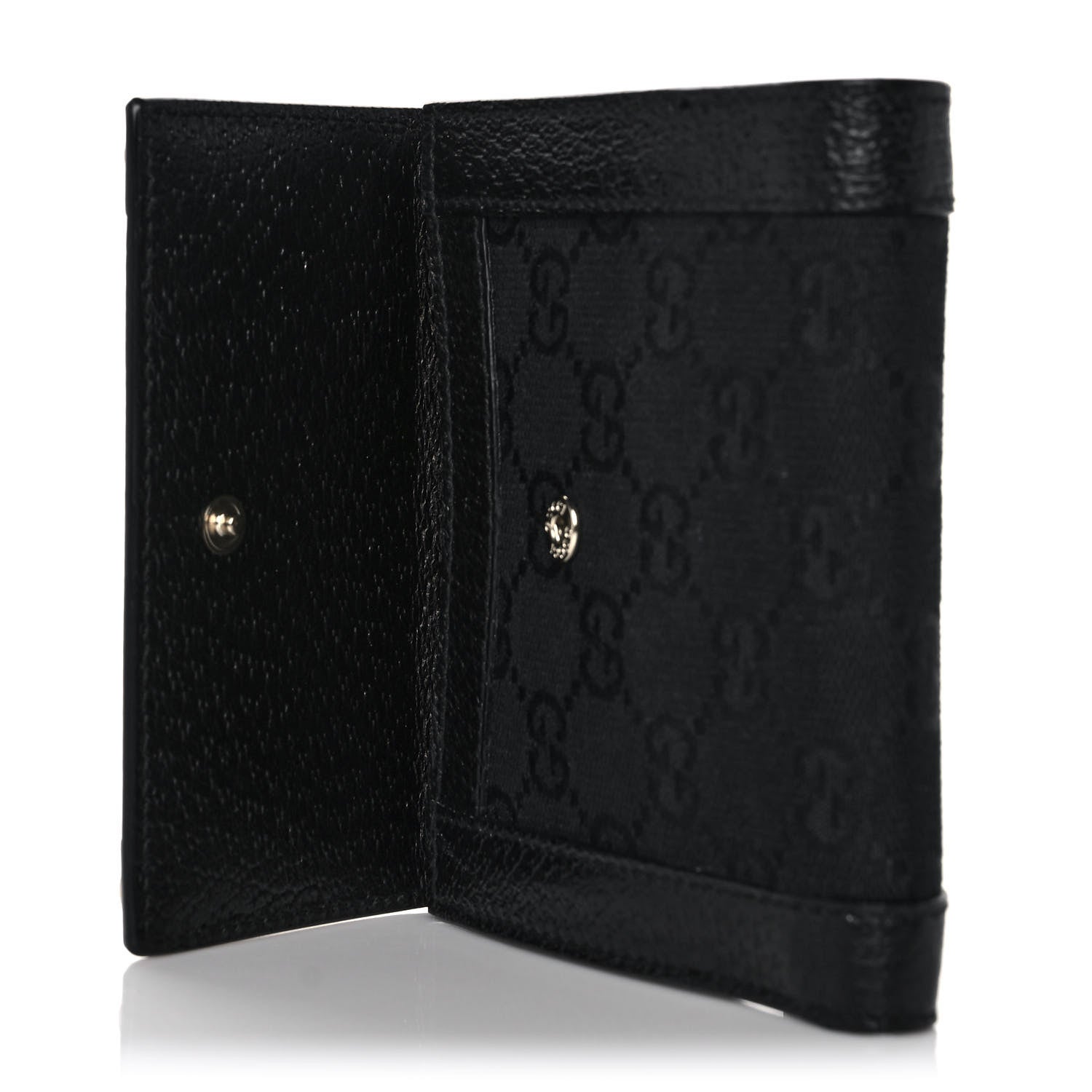 Gucci Monogram Charmy French Flap Wallet Black 6 of 10