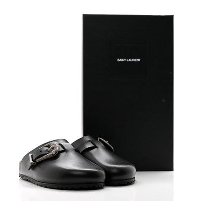 Saint Laurent Calfskin Buckle Jimmy Clog 38 Black 11 of 11