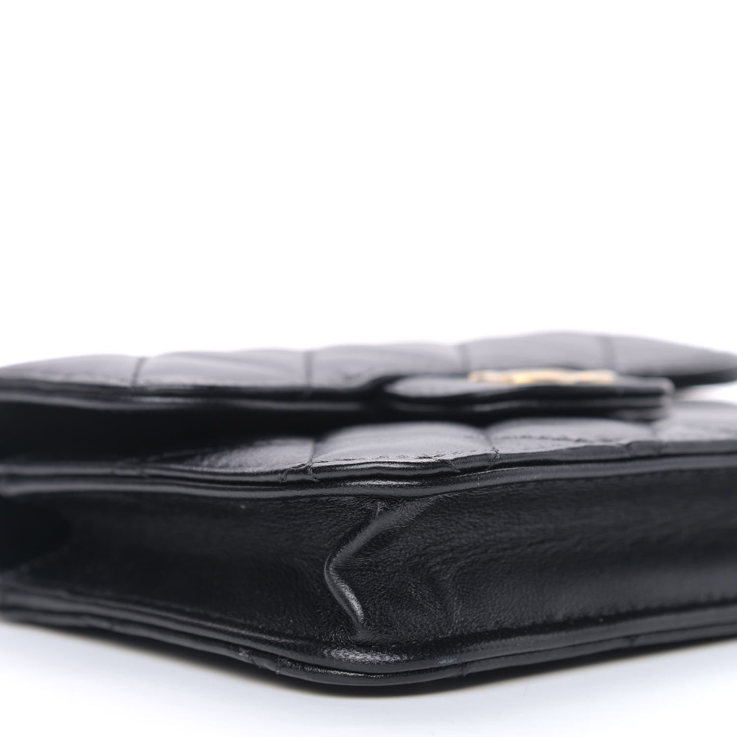 Chanel Lambskin Quilted Top Handle Flap Coin Purse With Chain Black 9 of 10