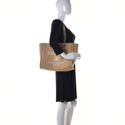 Chanel Mixed Fibers Small Deauville Tote Beige 2 of 10